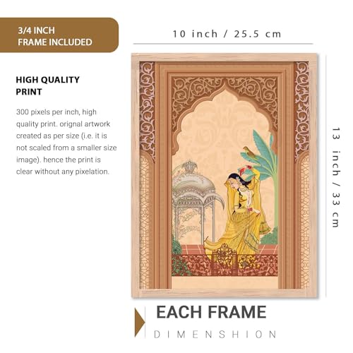 Image of kotart Painting for Wall Decoration - Pichwai Wall Art Painting for Living Room Bedroom Office Room Decor - Premium Digital Paintings with Frame for Home Decoration (10X13 INCH, B)