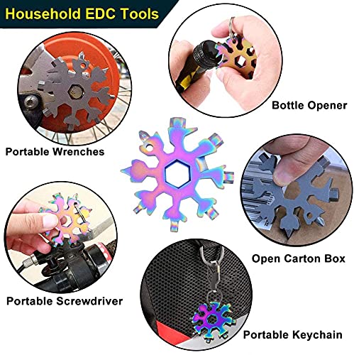 Multiuso 18 In 1 A Forma Di Fiocco Di Neve: Portachiavi E Attrezzo Portatile In Acciaio Inox, Regalo Di Natale Perfetto Per Uomo, Campeggio E Avventura