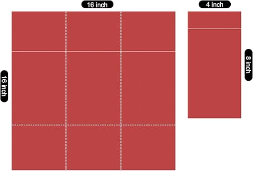 Miniatura 2 de Servilletas rojas desechables  Paquete de 50 servilletas de papel de tacto de lino con bolsillo integrado para cubiertos, tela preplegada como