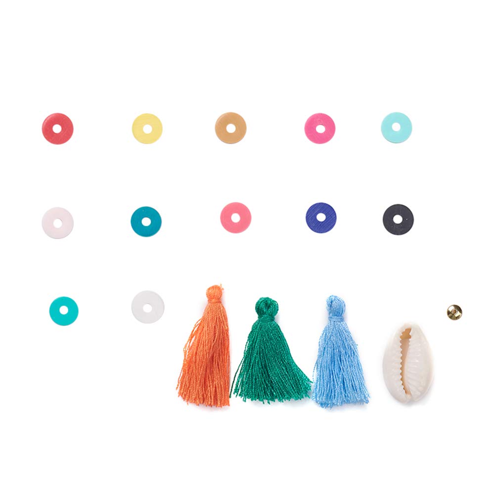 Set di 2850 Perline di Argilla Polimerica da 6 mm - Rotonde, Piatte e Heishi - 15 Colori per Gioielli Fai da Te con Cavo da 10 m Incluso