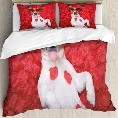 Parure de lit Jack Russell 178x208cm anti-plis en microfibre douce pour lit facile à border - 4