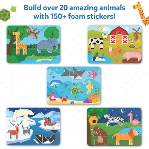 Image of Skillmatics Tangram Sticker Puzzles - Educational Art & Craft Activity with 150+ Tangram Stickers, Brain Teasers, STEM Toys & Games for Boys & Girls Ages 4, 5, 6, 7