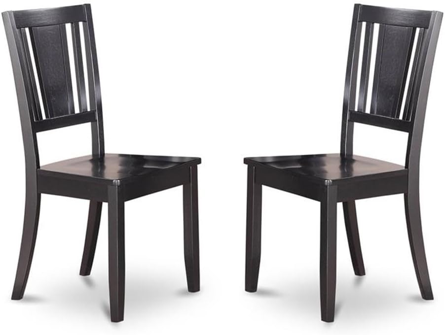 East West Furniture WEDU5-BLK-W 5 Piece Dining Room Furniture Set Includes a Rectangle Kitchen Table with Butterfly Leaf and 4 Dining Chairs, 42x60 Inch, Black image 4 of 6 B01GTS7HZC