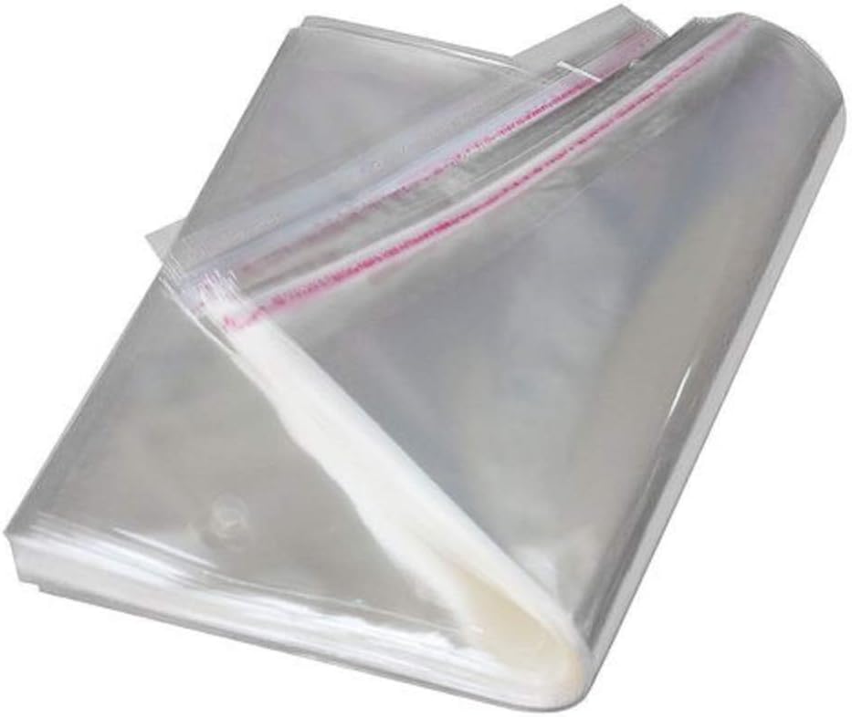12x16 inch Transparent Poly Bags (Pack of 100) | Self-Seal Clothing Packaging Bags
