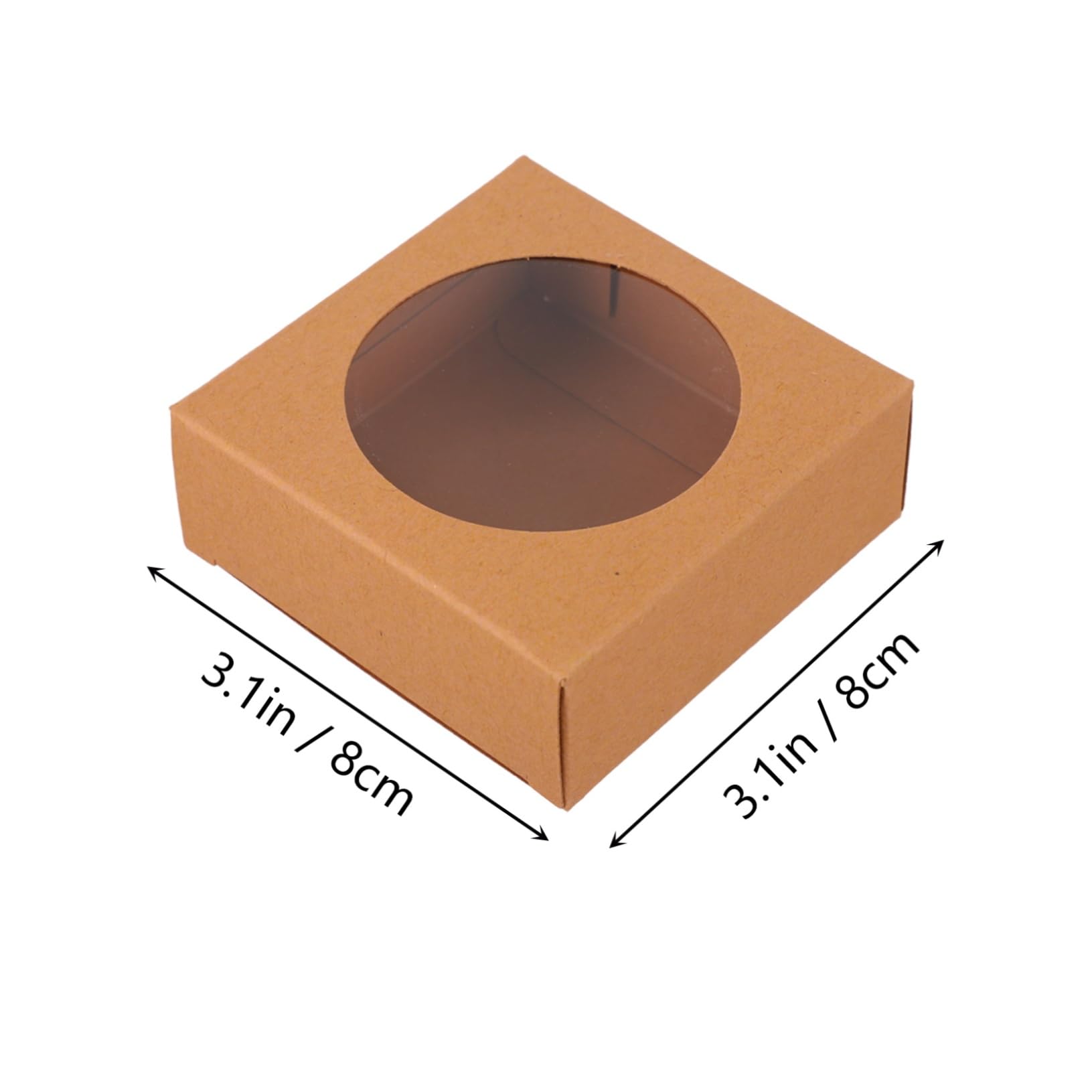 Ciieeo 25pcs Boxes Clear Window Paper Cake Boxes Dessert Storage Holders for Cupcakes Cookies and Parties Showcases and Celebrations