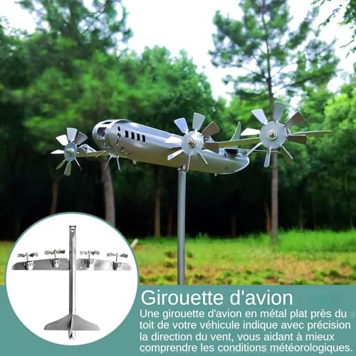Moulinet d'avion et spinners à vent d'extérieur pour décoration de cour