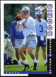 1998 Peyton Manning Indianapolis Colts Score NFL Football Mint Rookie Card in Protective Display Case