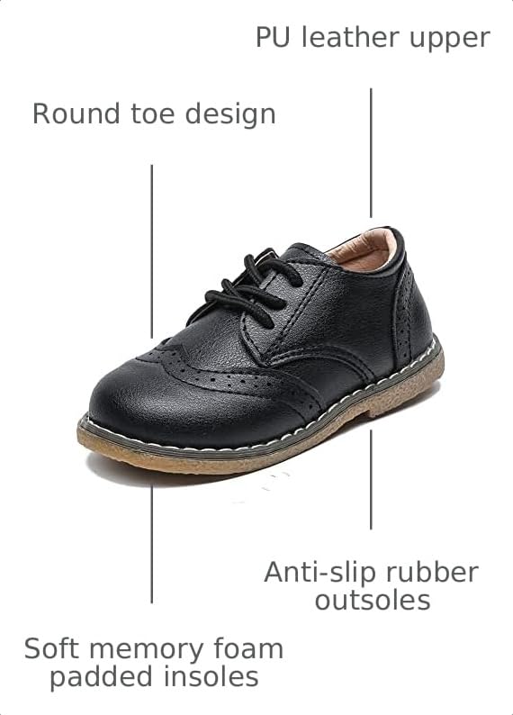 Image of Boys School Uniform Dress Shoes Casual Oxford Flats Toddler Girl Dress Shoes