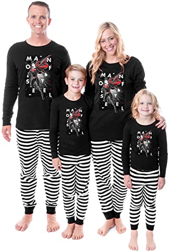 DC Comics Superman Man Of Steel Superhero Tight Fit Cotton Matching Family Pajama Set
