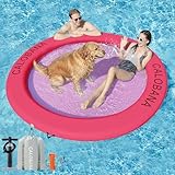 CALOBANA 8ft Round Inflatable Dock, Heavy Duty Water Hammock Floating Ring Island Platform Lake Raft for Adults Party Tanning Pool, Pink