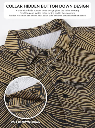 Camiseta polo para hombre Alex Vando, manga corta, secado rápido y transpirable, estampado, ideal para golf y trabajo miniatura 5