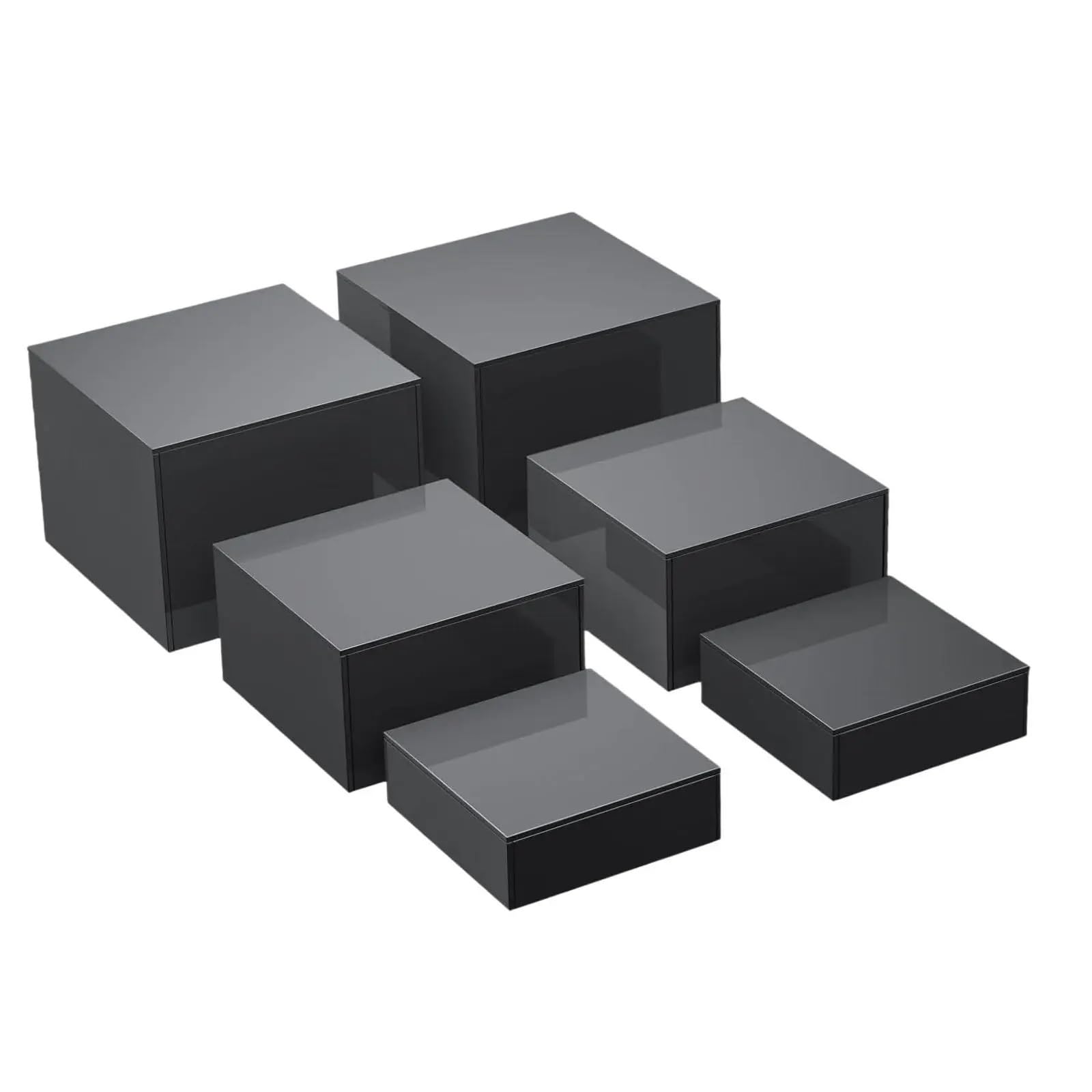 FonHNDG Buffet Riser 6Pcs Risers Display Stands Buffer for Food Plants Catering(Black)