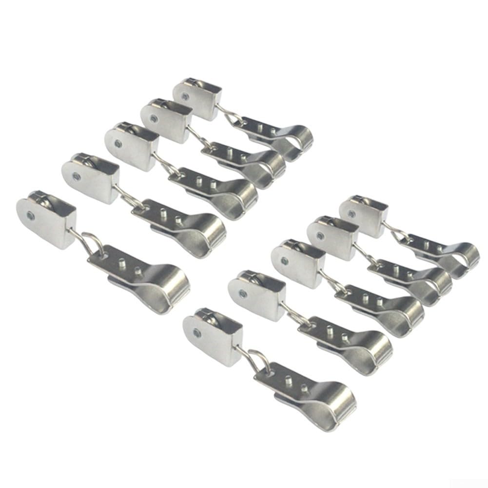 Lot de 10 poulies et pinces en acier inoxydable 304 pour installation de voile d'ombrage – Kit de matériel robuste avec options de roues en nylon/acier