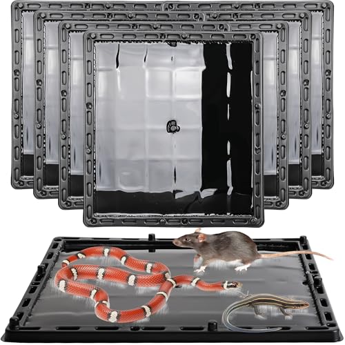8 Pack Jumbo Super Sticky Rat Traps, Sticky Snake Traps for Rats Mice Rodents Spiders Centipedes Roaches Indoor Home Outdoor Kitchen, Easy to Set, 10.8' x 10.25', Black