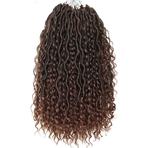 Goddess Locs Crochet Hair 18inch Boho Hippie Locs Braids Hair River Fauxs Locs Crochet Hair With Curly Hair In Middle Ombre Crochet Braids Hair 6 Packs
