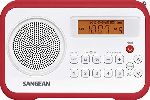 Sangean PR-D18RD AM/FM/Portable Digital Radio with Protective Bumper (White/Red) - Thumbnail 2