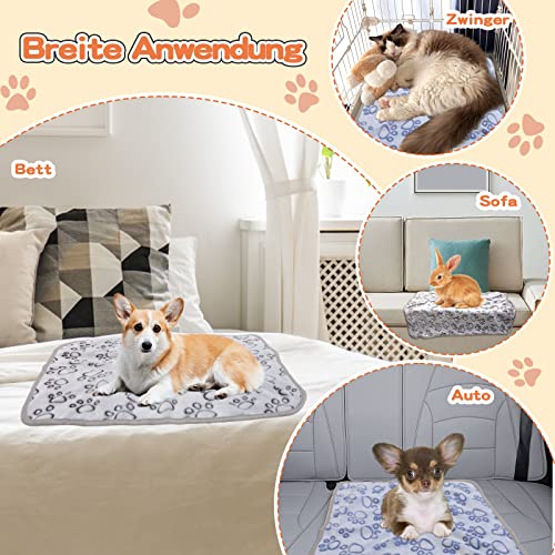 Gorgelly 1 Pack 3 Hundedecke, Weiche Haustierdecke Waschbar, Kuscheldecke Flauschig für Kleine Mittlere Hunde Katzen, Sofaschoner für Hunde, Hundedecke für Unterwegs, 60x50 cm