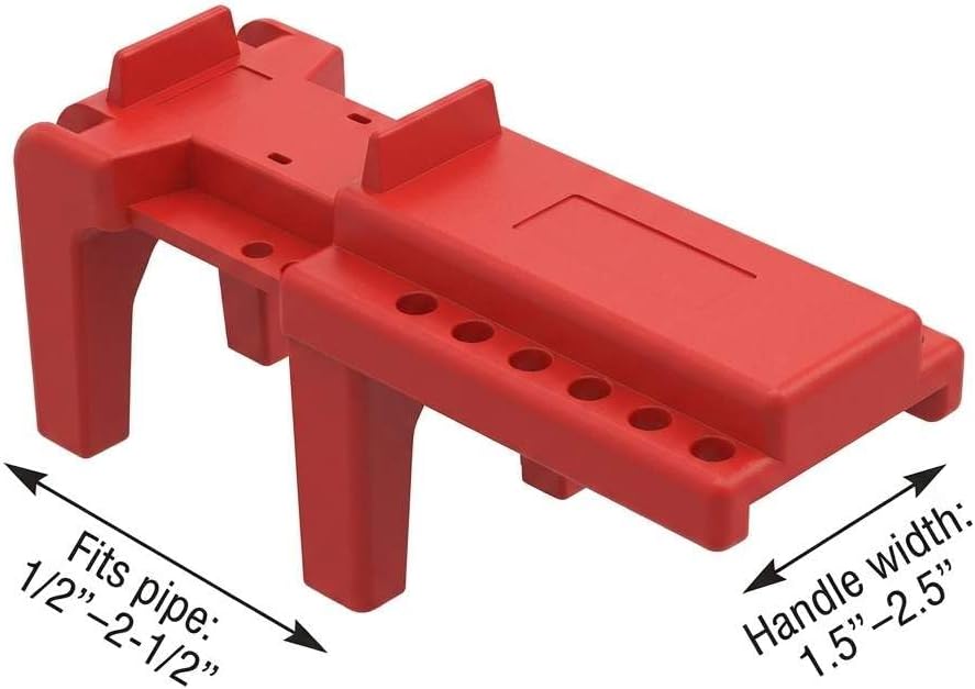 QWORK Ball Valve Lockout, Safety Lock, 1/2" - 2-1/2" Diameter, 2 Pack, Red