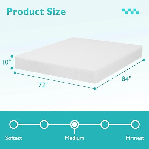 Miniatura 9 de Colchón matrimonial de espuma viscoelástica de gel de 8 pulgadas, colchón de tamaño matrimonial en una caja con certificado CertiPUR-US para sueño