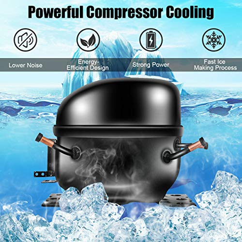image for COSTWAY Ice Maker Countertop, 48LBS/24H Automatic Ice Stainless Steel 