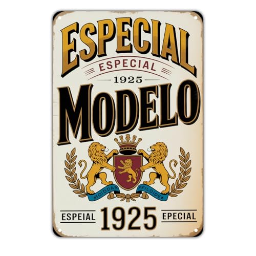 Modelo Especial Beer Brewery Advertising tin sign Vintage Beer Metal Sign Print Aesthetic for Garden Yard Bar Porch Home Bedroom Kitchen Wall Art Decor Gift 8 x 12 inch