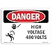OSHA Danger Sign - High Voltage 480 Volts | Aluminum Sign | Protect Your Business, Construction Site, Warehouse & Shop Area | ?Made in The USA