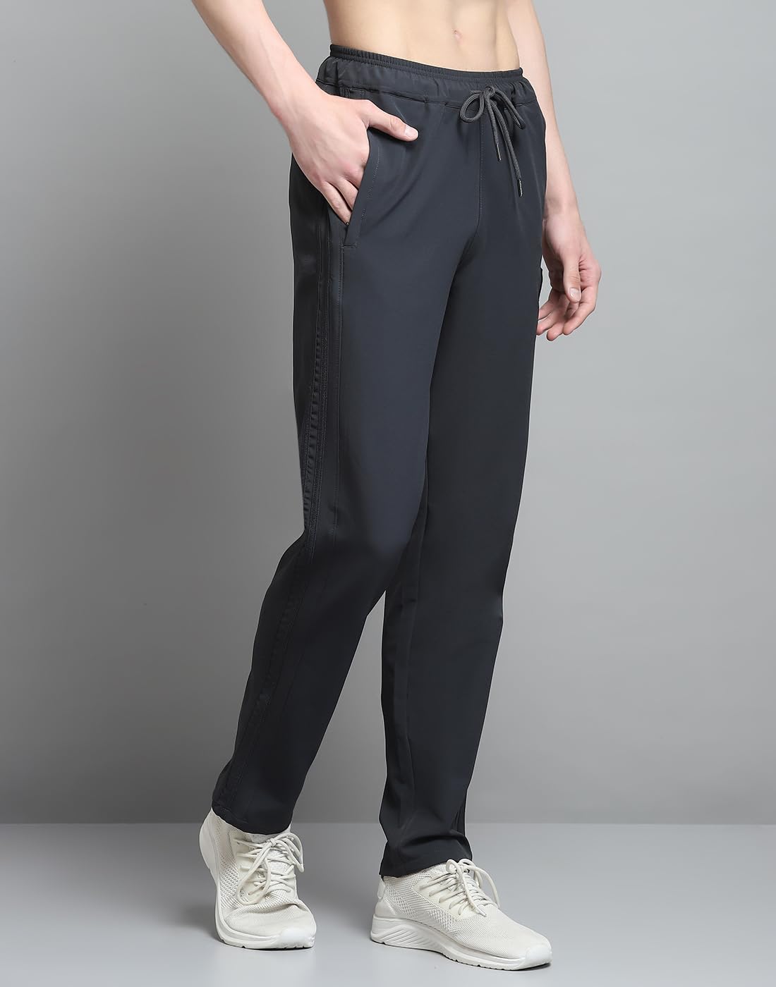 Monte Carlo Men's Regular Fit Track Pants | Drawstring Closure | Side Pocket | Sports Lower | Comfortable & Stylish Lower for Men's Dk.Grey XL (Pack of 1) 1