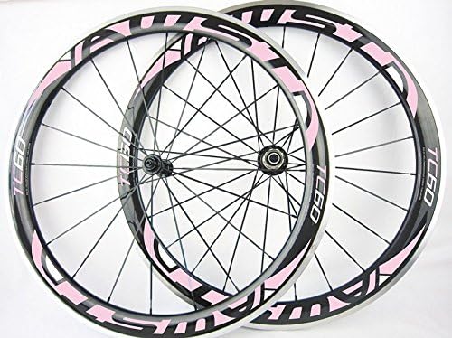 DYX Carbon rims 700c carbon aluminium wheels carbon wheels clincher 60mm Carbon alloy wheels clincher alloy wheels (Pink, Novatec 291 hubs)