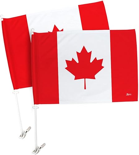 Miniatura 271 de Bandera de Estados Unidos con poste para coche, bandera para carros, 2 unidades, bandera de América, capó para auto, 4 de julio, decoración