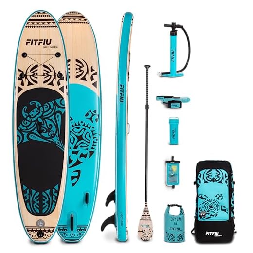 Fitfiu Fitness - Tabla Paddle Surf Hinchable con Kit Completo, Tabla Sup con Remo, Bomba infladora, 3 Aletas + Accesorios, Tabla de Stand Up Paddling 320x81x15cm (Azul)