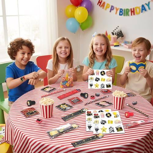 Papeterie pour soirée cinéma pour animer un anniversaire de manière ludique