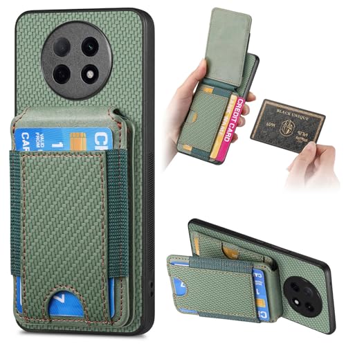 Coque Oppo A5 Pro verte idéale pour voyager léger avec son porte-cartes