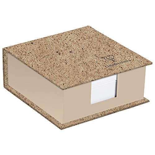 Clairefontaine 83530C - Un Bloc Cube en Carton recouvert de Papier à base de Coques de Cacao contenant 320 Feuillets Unis 9,8x9,8 cm papier ivoire 90g 11x11x5...