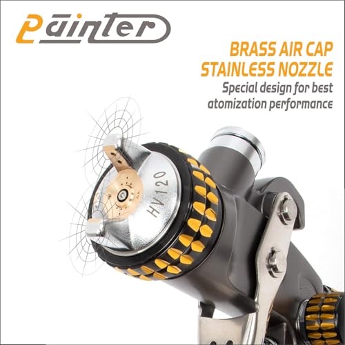 Image of Painter Professional LVLP Gravity Spray Gun PF-01 Non-drip Paint Cup with Nozzle Tip Size 1.3 mm