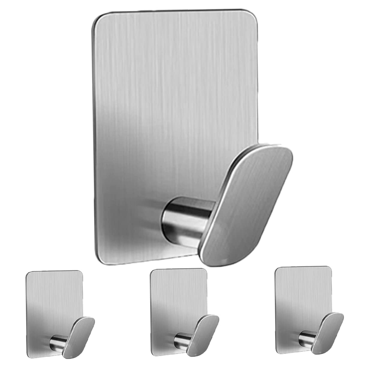 VASDEV 8 ganchos adhesivos de acero inoxidable para montaje en pared, ganchos de almacenamiento para ropa, ganchos para toallas, organizador de llaves, gancho individual para abrigos, gan