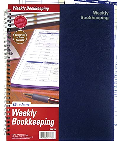 Adams Bookkeeping Record Book, Weekly Format, 8.5 X 11 Inches, White (Afr70) #TOP2
