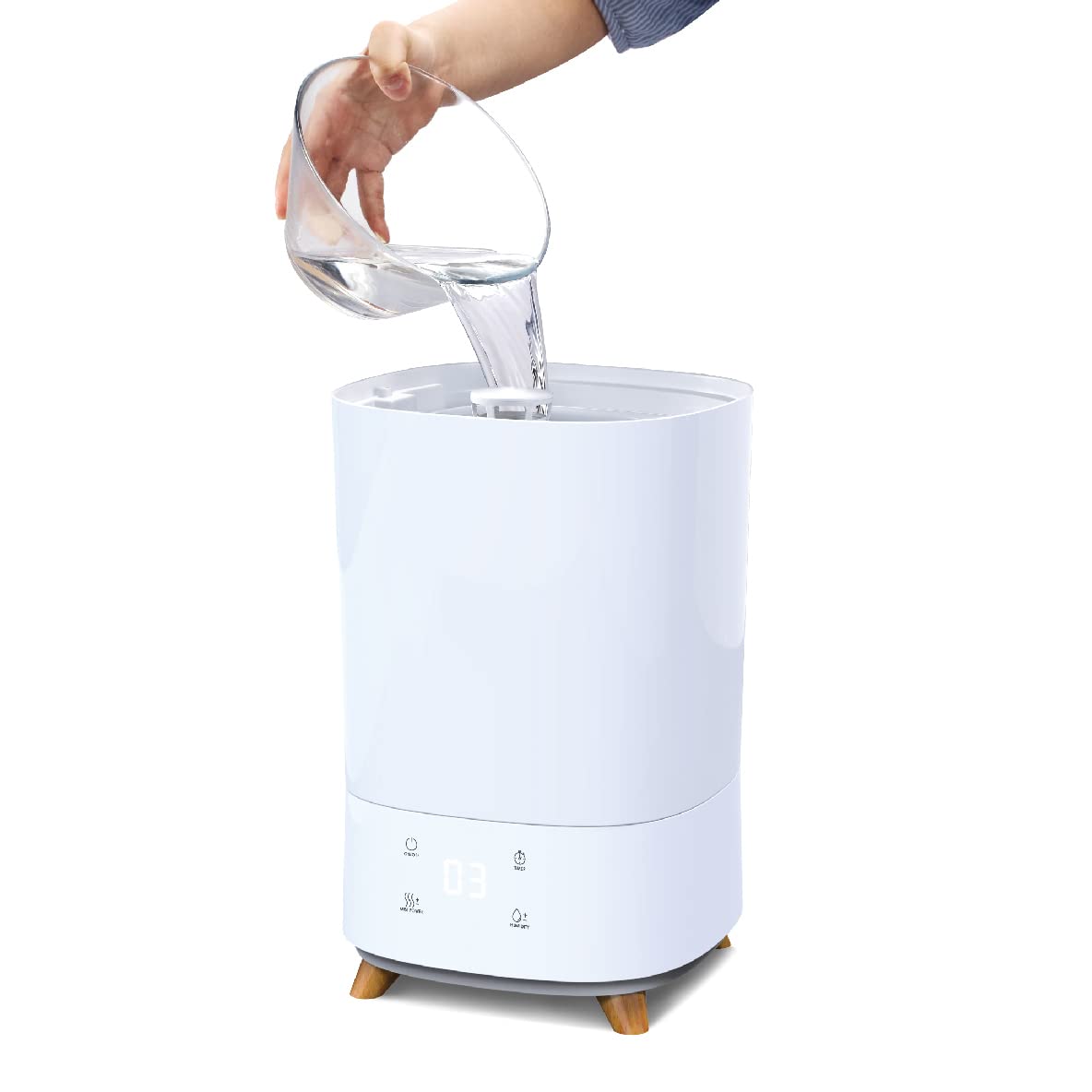 Aire-&me SOLNAN, Humidificador de aire ultrasónico, hasta 30m2, temporizador integrado, Blanco, SOLN0001