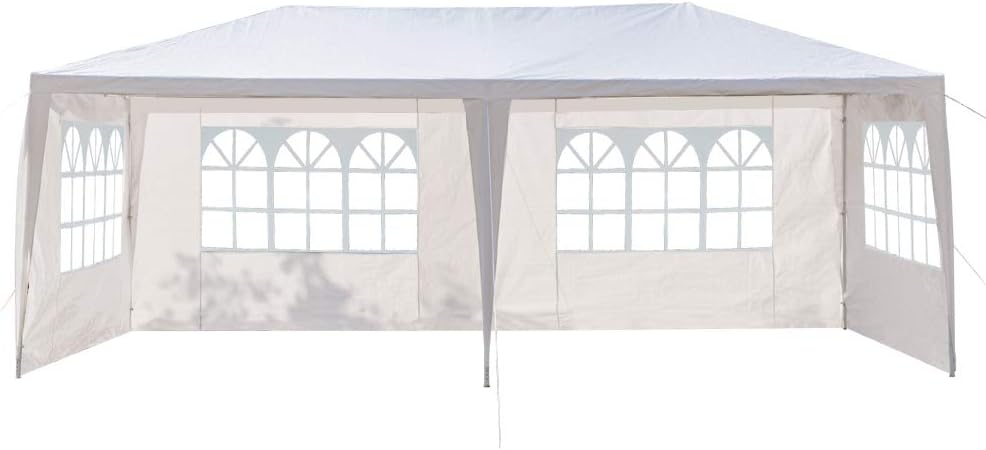 Simply-Me 10' x 20' Outdoor Canopy Waterproof Gazebo Party Wedding Tent,Sunshade Shelter Canopy Gazebo with 4 Removable Sidewalls,White