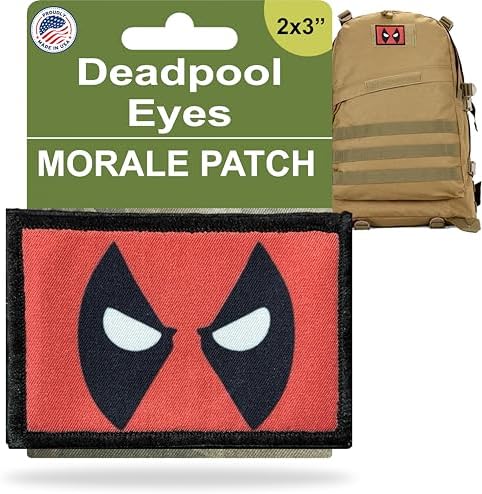 Amazon.com: RedheadedTshirts D.Pool Eyes Morale Patch - Dead Pool ...