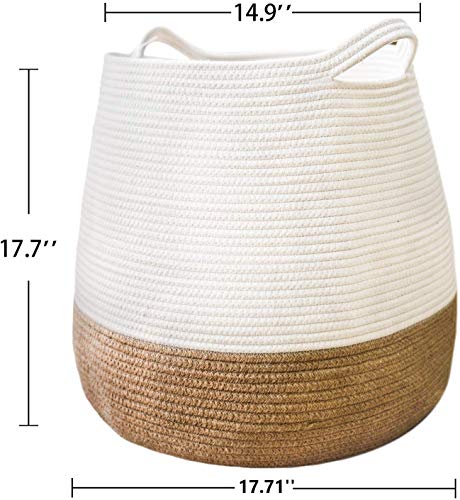 Indressme Large Jute Basket (Set Of 2)- Xxxl Large Cotton Rope Basket And Belly Blanket Basket #TOP4