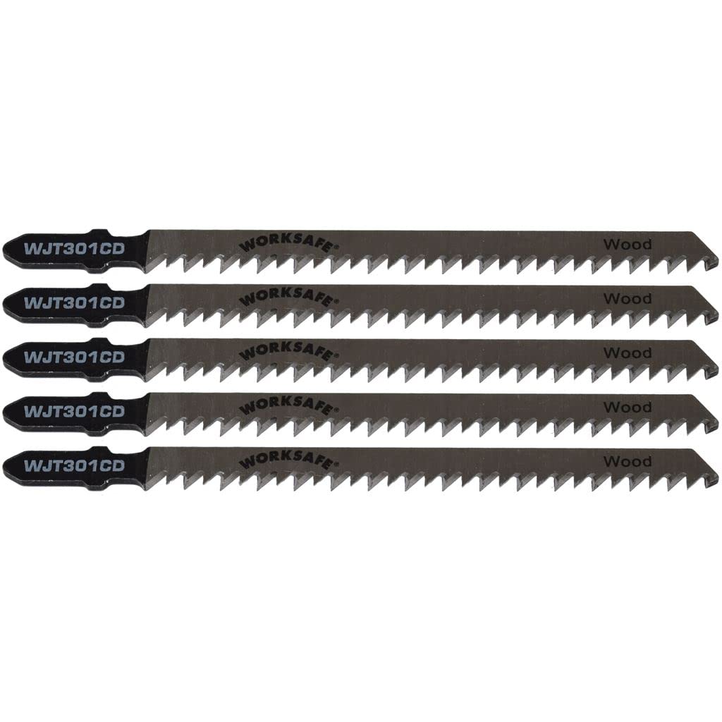 Ufixt Jigsaw Blade for Wood & Plastics 90mm 8tpi Pack of 5