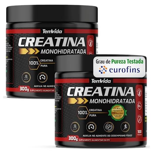 Kit 02 Creatinas 300g Monohidratada 100% Creatina PURA Tem Vida