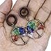 Oasis Plus 0G 8mm 7 Chakra Tree of Life Wood Dangle Ear Gauges Piercing Flesh Tunnels Plugs Stretching Kit Expander