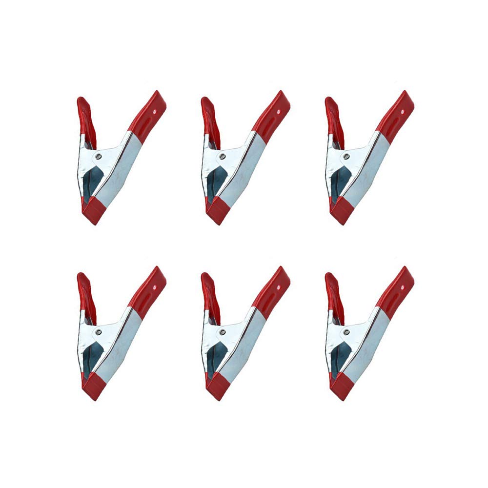 Yofasen 2" Metal Spring Clamps - Clamps With Rubber Coated Tipped Grip Market Stall Tarpaulin Woodworking Clips, 6Pcs