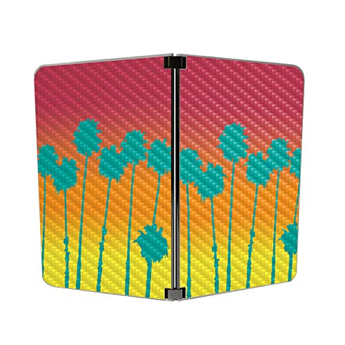 Image of MightySkins Carbon Fiber Skin for Microsoft Surface Duo - Sherbet Palms | Protective, Durable Textured Carbon Fiber Finish | Easy to Apply | Made in The USA