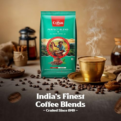 Image of Cothas Perfect Blend Filter Coffee Powder | 80% Coffee 20% Chicory Traditional South Indian Roast & Ground Strong Aroma Authentic Taste | 50g