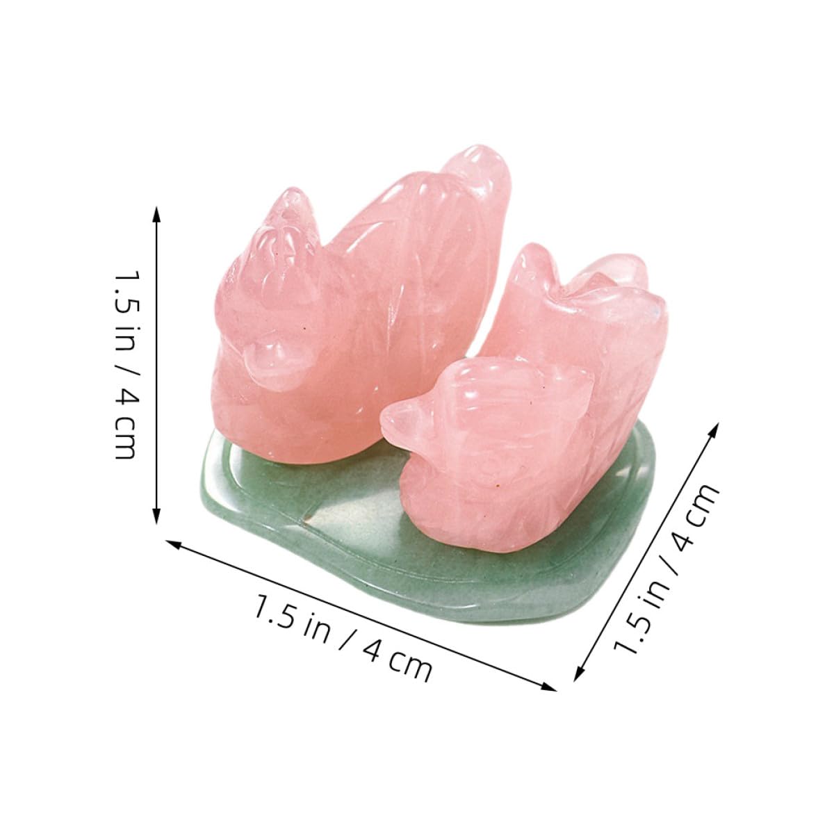 Generic Naturalny kwarc różowy i zielona rzeźba kaczki awenturynowej, kryształowa ślubna ozdoba na biurko, figurka dekoracyjna Feng Shui Home Decor