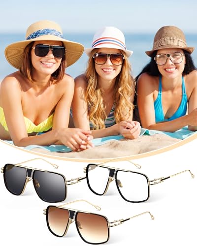 Image of Frienda 3 Pairs Mens Sunglasses Oversized