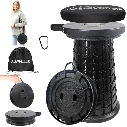 Upgraded XXL Collapsible Stool with Thick Cushion H 20.1' D...