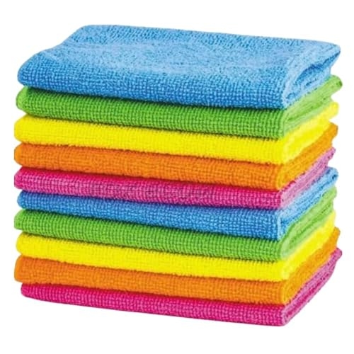 Kit com 10 Panos de Microfibra para Limpeza Multiuso Alta Absorção Lavável e Reutilizável ...